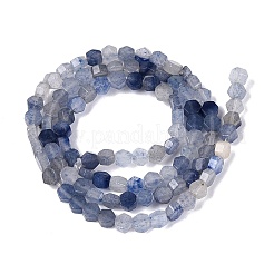 天然石ブルーアベンチュリンビーズ連売り  六角  染め＆加熱  3.5~4x4~4.5x2~3.5mm  穴：0.5~0.6mm  約95~104個/連  15.16~15.94インチ（38.5~40.5cm）&nbsp;GG-N002-02A-04