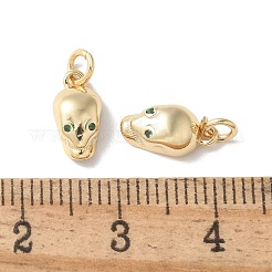 Латунные микропаве прозрачные подвески с фианитом&nbsp;KK-Q031-18G