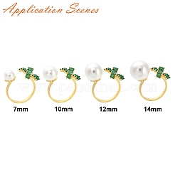 Impostazioni per anello polsino con fiocco e fiore in ottone micro pavé di zirconi cubici&nbsp;KK-K297-20G