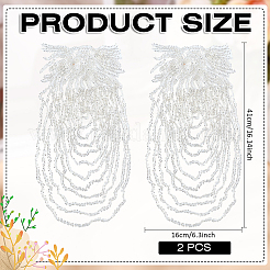 Parches de tela para coser con bordado de flores de plástico&nbsp;PATC-WH0008-252