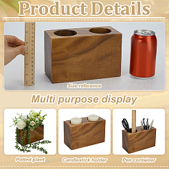 Подставка для ручек из орехового дерева с 2 отверстием AJEW-WH0459-58