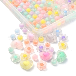 240шт 3 стиля прозрачные акриловые бусины&nbsp;FACR-YW0001-04