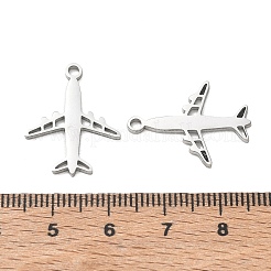 304ステンレスペンダント  飛行機チャーム  切り取る  ステンレス鋼色  23x17x1.3mm  穴：2mm&nbsp;SA-CBAAC28-33P