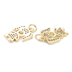 Pendentifs avec zircon cubiques à micro-pavés en laiton&nbsp;ZIRC-J041-08