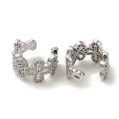 Серьги-манжеты из латуни с микро-паве и прозрачным фианитом для женщин&nbsp;EJEW-P280-01P