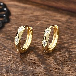 Кольцо сверкающий кубический цирконий серьги-кольца для девушек и женщин EJEW-H126-05G