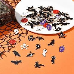 60шт 15 стиля хэллоуин тема сплава эмаль подвески&nbsp;FIND-FS0002-89