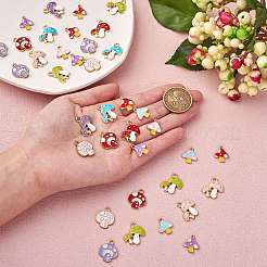 48 шт. 12 стильные осенние тематические подвески из сплава эмали ENAM-SZ0003-12