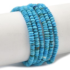 Нити афганских синтетических бирюзовых бусин&nbsp;G-L644-B01-01