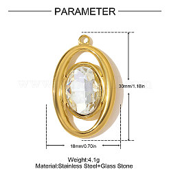 Подвески из нержавеющей стали 304 с паве из кубического циркония&nbsp;STAS-OY010-15G