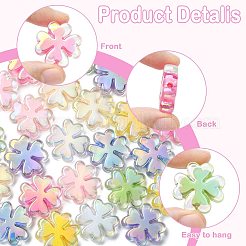 24 шт. 8-х цветные акриловые бусины с УФ-покрытием&nbsp;SACR-FS0001-47