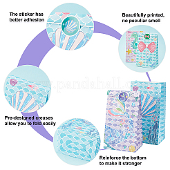 12 шт. 4 стиля бумажные пакеты на морскую тематику AJEW-WH0283-19