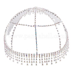 Сетчатые повязки на голову из сплава со стразами&nbsp;OHAR-WH20007-05P-01