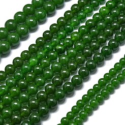 天然石マレーシアジェイドビーズ連売り  染め＆加熱  ラウンド  濃い緑  8~8.5mm  穴：1.2mm  約48個/連  14.96インチ（38cm）&nbsp;G-L645-C01-8mm-05