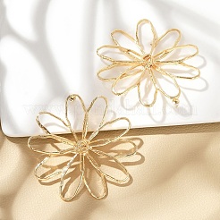 合金スタンドピアス  花  ゴールドカラー  68.5x66.5mm&nbsp;EJEW-D300-02G-02