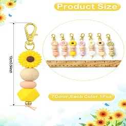 Силиконовые круглые цветочные бусины HJEW-CJ00033