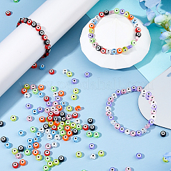 360шт 9 цвета прозрачные акриловые бусины с принтом OACR-DC0001-40