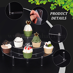 3-ярусные акриловые полукруглые подставки для десертных витрин ODIS-WH0329-39