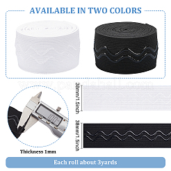 6 ярд 2-цветной плоской нескользящей полиэстеровой резинки OCOR-BC0005-75