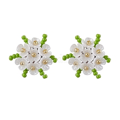 Серьги-гвоздики в форме цветка из нержавеющей стали 304 EJEW-MZ00457-05