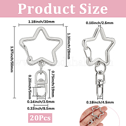 20 шт. застежки для брелка из цинкового сплава&nbsp;FIND-SP0004-20P