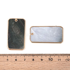 Подвески из натуральных черных ракушек с золотой латунной окантовкой BSHE-T014-22