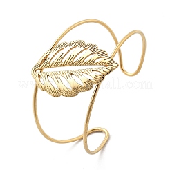 Ионное покрытие (ip) 304 нержавеющая сталь манжеты браслеты для женщин BJEW-A026-05G