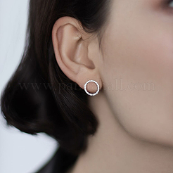 925 плоская круглая серьга-гвоздик с кисточками из стерлингового серебра PL3617