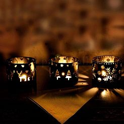 Железный полый подсвечник AJEW-FH0001-14