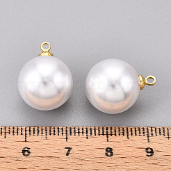 Подвески из латуни и АБС-пластика с имитацией жемчуга KK-N261-14mm-121G