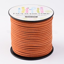 スエード調コード  フェイクレース  紙箱梱包  チョコレート  3.0x1.4mm  約98.43ヤード/ロール（90メートル/ロール）&nbsp;LW-JP0001-3.0mm-1055