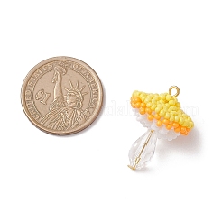 3 шт. подвески в виде грибов из стеклянных бусин 3 цветов&nbsp;PALLOY-MZ00851