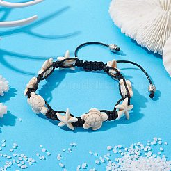 Браслет из синтетической бирюзы BJEW-TA00388-02