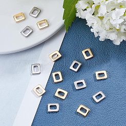 60個 2色 304ステンレススチール リンキングリング  長方形  ミックスカラー  9.5x7.5x2mm  内径：3.5x5.5mm  30個/カラー&nbsp;STAS-UN0022-14