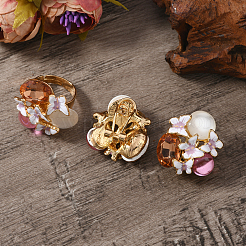 Элегантные винтажные цветочные эмалевые серьги-гвоздики и кольца наборы XH9844