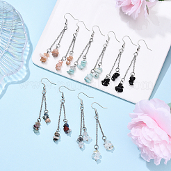 5 пара латунных сережек-подвесок EJEW-YW00001-01