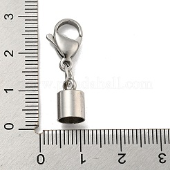 変色しにくい304ステンレススチールコードエンド  カニカン付き  ステンレス鋼色  28mm  内径：6mm&nbsp;STAS-K273-07B-P