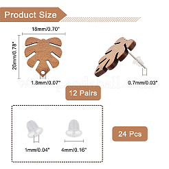 12 пара фурнитуры для серег из орехового дерева FIND-AR0002-75