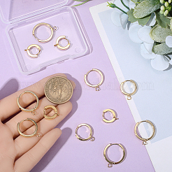 16 шт. 4 стиля 201 нержавеющая сталь серьги-кольца Huggie Hoop фурнитура&nbsp;STAS-BBC0008-37G