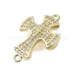Religion Messing Micro Pave klare Zirkonia Verbindungsstück Charms&nbsp;KK-G602-07G-07