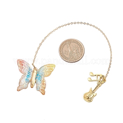 3 шт. закладка-подвеска в виде гитары с музыкальной нотой в виде бабочки из акрила и сплава AJEW-JK00381