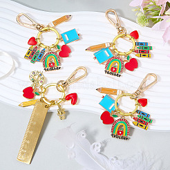 3 Stück Schlüsselanhänger aus Zinklegierung mit Emaille-Beschichtung zum Lehrertag&nbsp;KEYC-SW00021