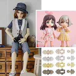 40セット4色のミニ合金ベルトバックル  人形の服のアクセサリー  人形作り用  ミックスカラー  9x18.5x2mm  穴：0.8mm  10セット/カラー&nbsp;DIY-FG0002-77
