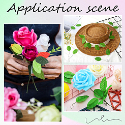 Искусственный лист из шелковой ткани ручной работы&nbsp;AJEW-WH20070-073