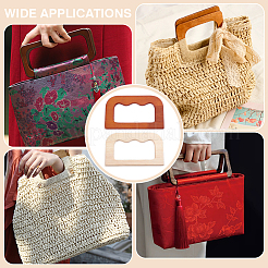 4 poignée de sac rectangulaire en bois de 2 couleurs&nbsp;FIND-PH0059-90A