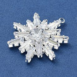 Подвески латунные горный хрусталь KK-I715-25S-01