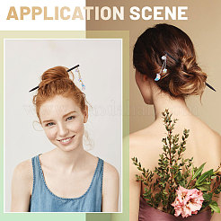 2шт деревянная палочка для волос&nbsp;OHAR-CA00002