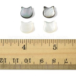 4 шт. Набор из 2-х натуральных черных ракушек-губ и белых бусин SSHEL-FS0001-10