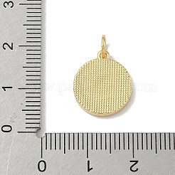 Messing Pavé Naturmuschel flach rund mit Buchstaben a~z Charms&nbsp;KK-Z115-13G