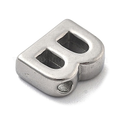 304ステンレススチールチャーム  レターチャーム  文字B  9.5x7.5x3mm  穴：1.6mm&nbsp;STAS-R138-07P-B